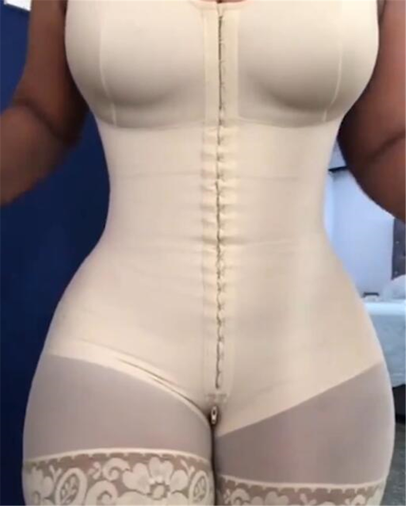 Shapewear Bodysuit Firm - Fajas Shapewear Hochkompressions-Bodysuit-Gürtel mit Broschen, Brust