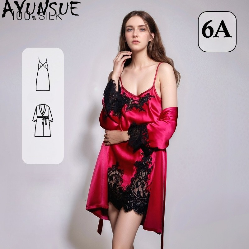 AYUNSUE 100% Echtes Seiden-Nac – Robe Silk Women Bewertung und Preis