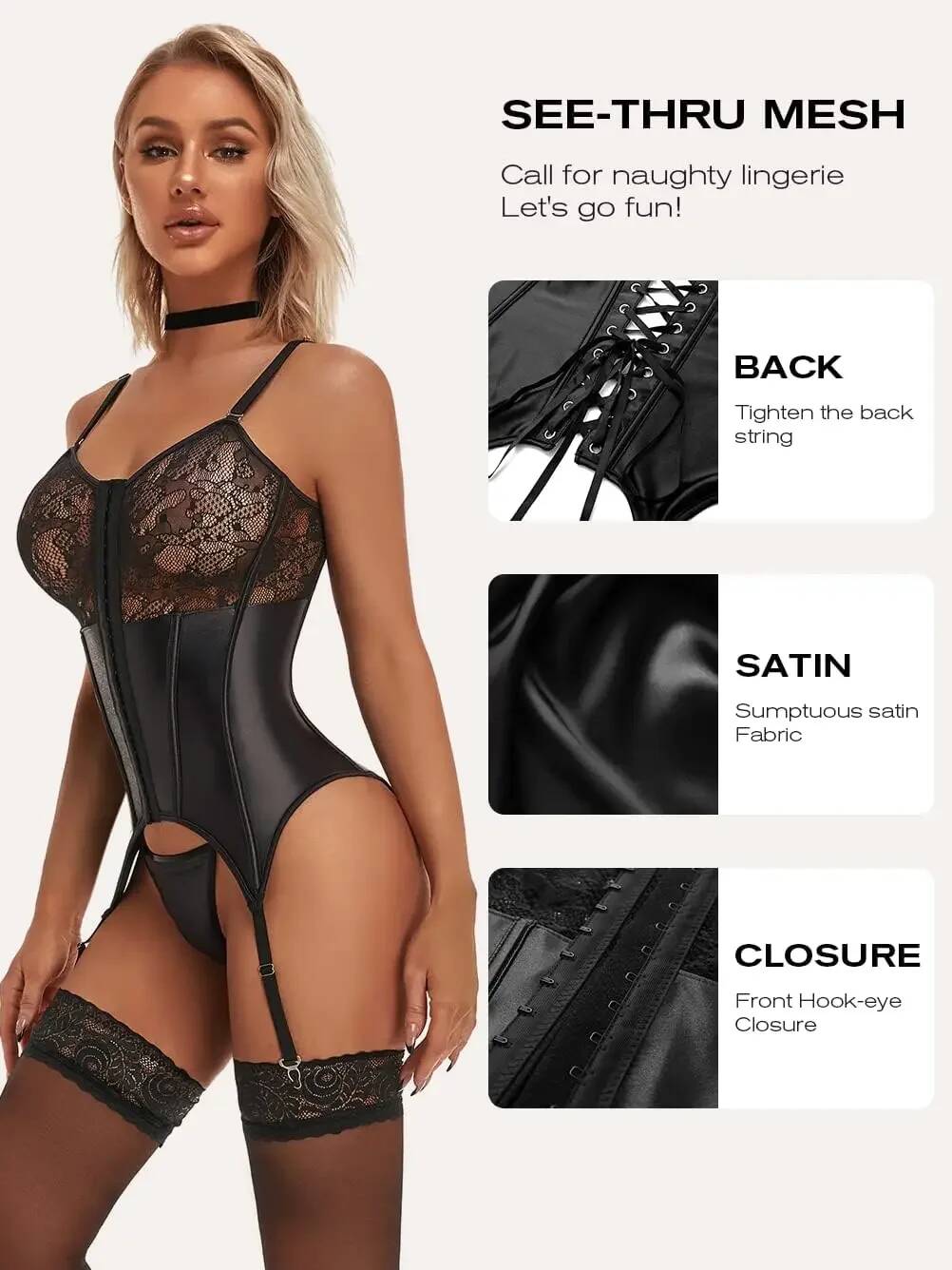 Damen Sexy Spitzen-Dessous-Set – Lace Teddy Lingerie Bewertung und Preis